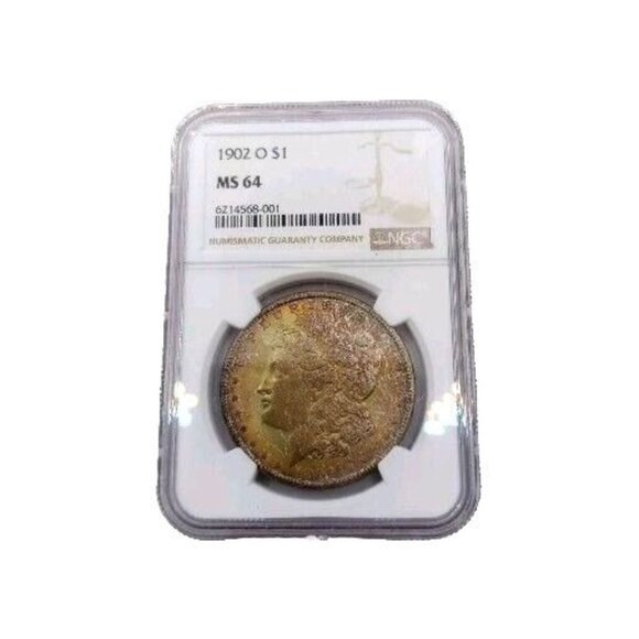 1902 O MS64 NGC Gorgeous Dual Sided Monster Rainbow Toned Morgan Dollar - Picture 1 of 4